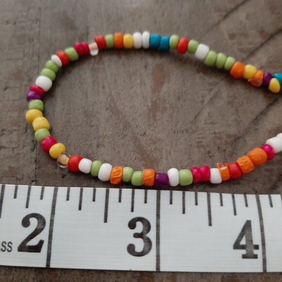 Colorful Multi-Strand Beaded Necklace 14 Inches Bohemian Style Multi-Color - Picture 4 of 5